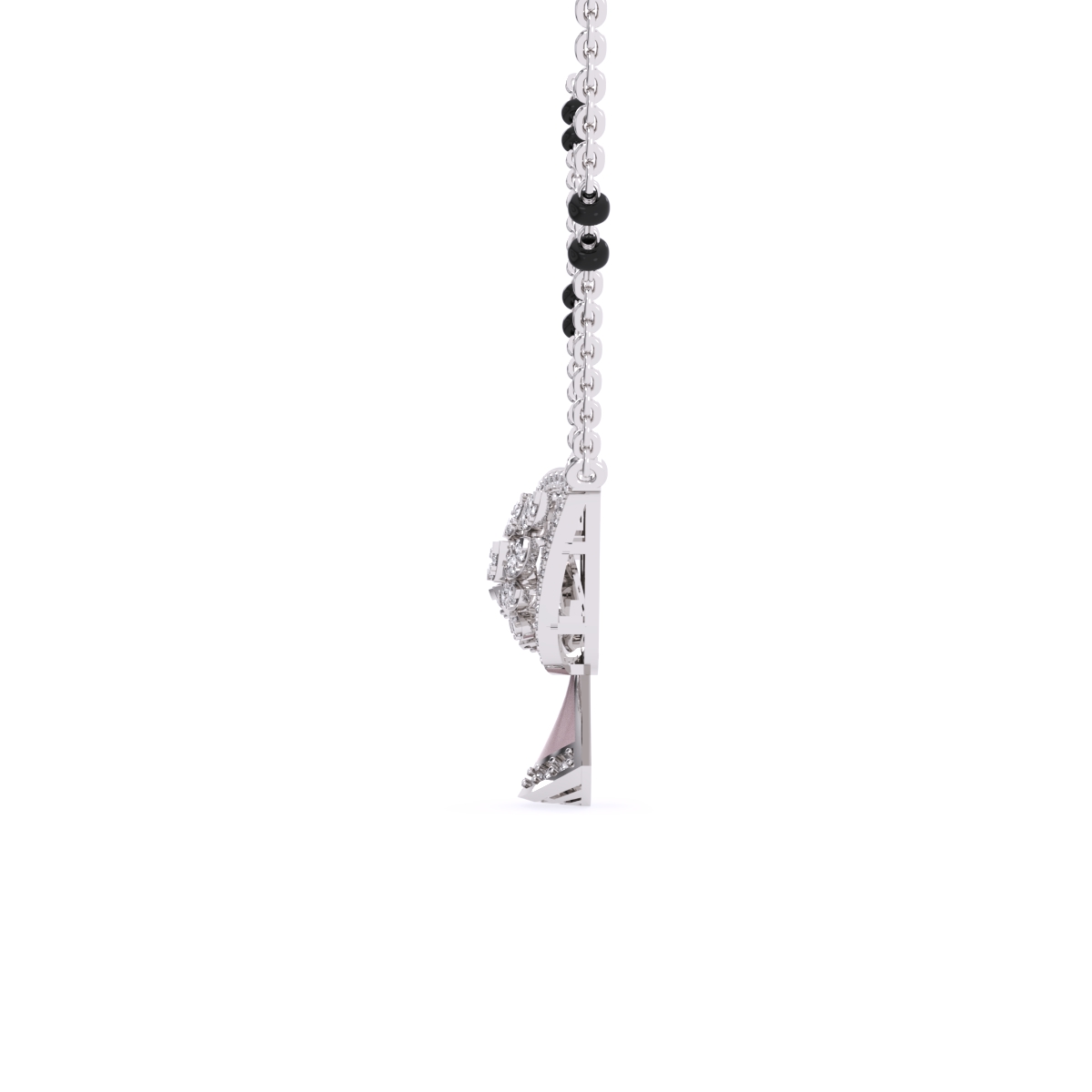 Stylish Leaf Round Lab Grown Mangalsutra